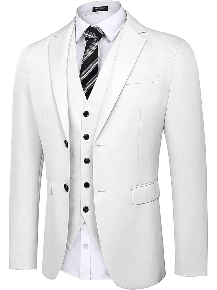 2-Piece Two Button Solid Prom Tuxedo Blazer Vest Set (US Only)