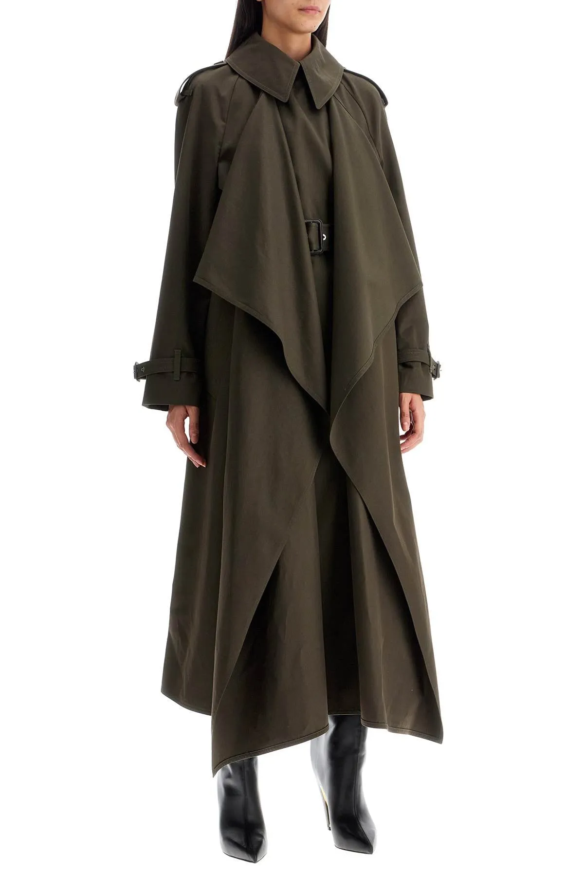 ALEXANDER MCQUEEN Trench Doppiopetto Con Pannelli Drappeggiati