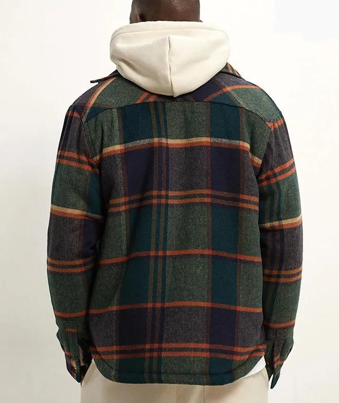 ASHORESHOP Men's Fleece Check Shirt Jacket