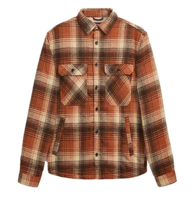 ASHORESHOP Men's Fleece Check Shirt Jacket