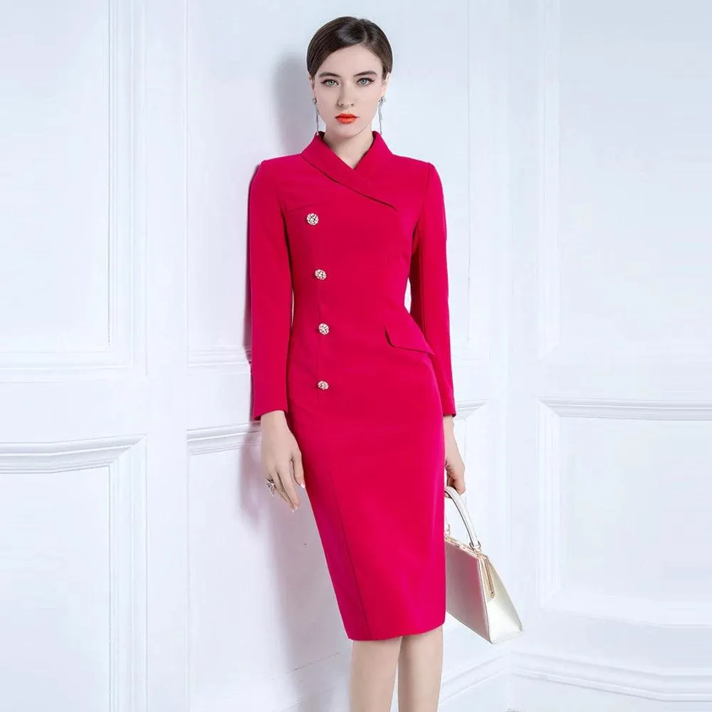 Autumn/Winter Celebrity Suit Dress: Sleek, High-End Formal Wear for Women