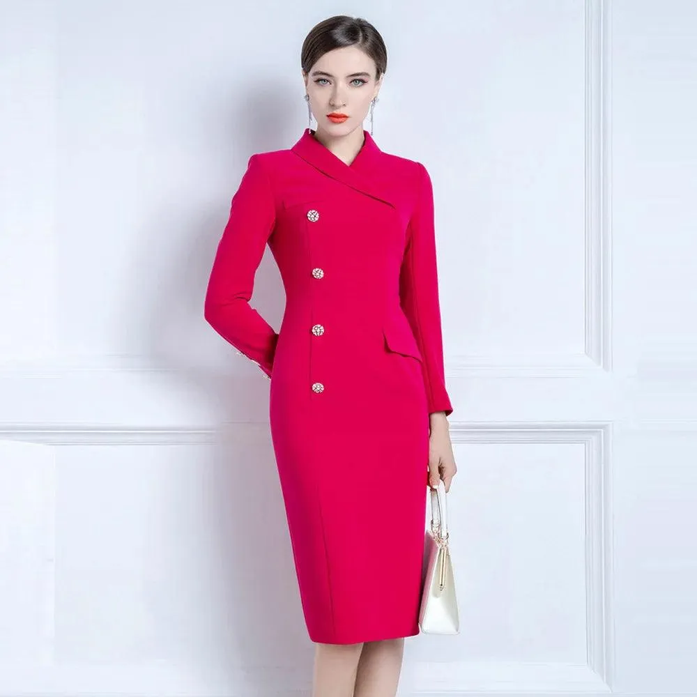 Autumn/Winter Celebrity Suit Dress: Sleek, High-End Formal Wear for Women