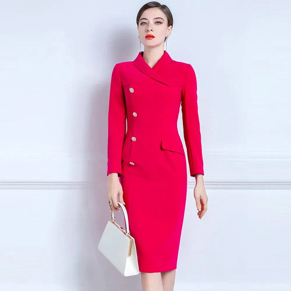 Autumn/Winter Celebrity Suit Dress: Sleek, High-End Formal Wear for Women