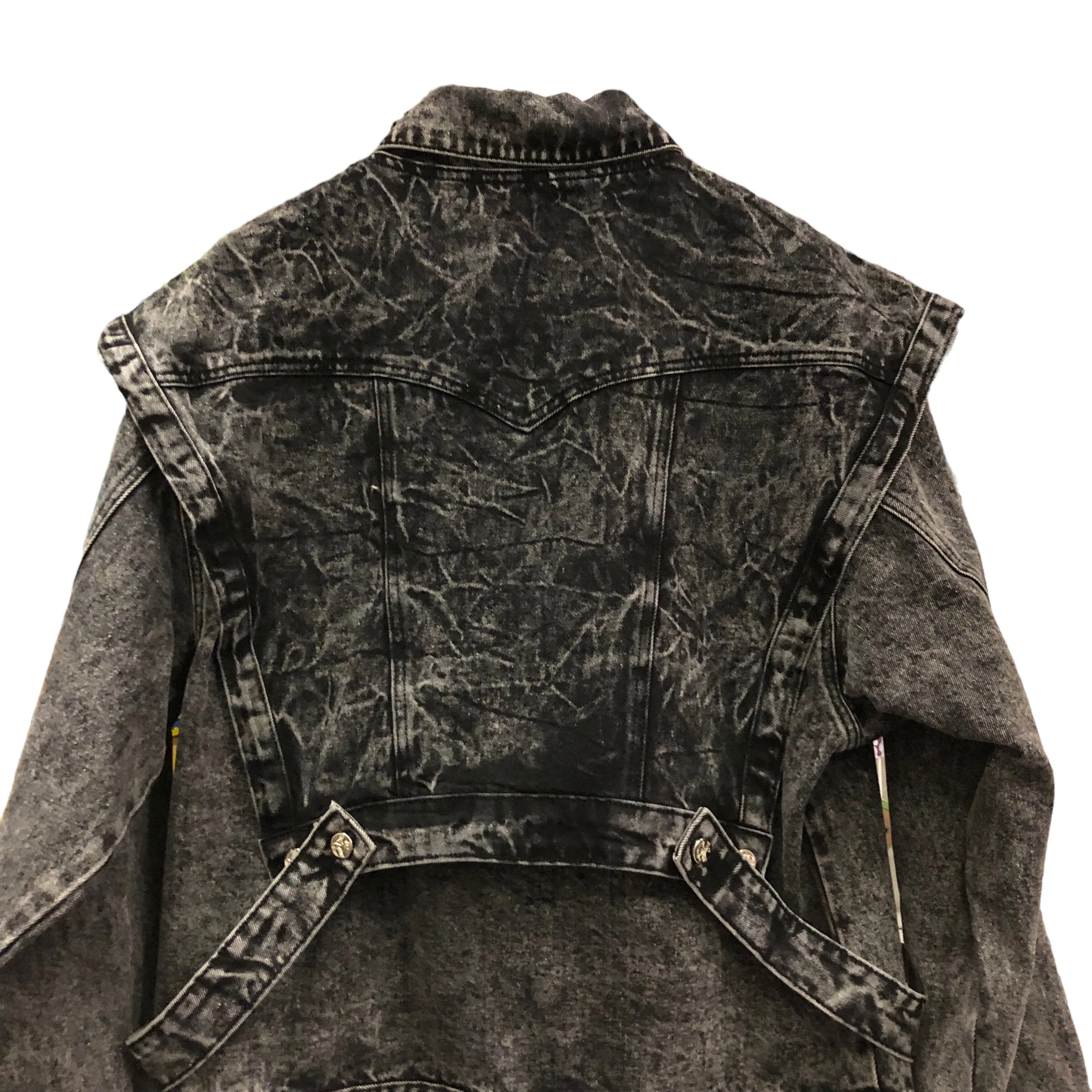 Back in Stock! Black Acid Denim Jacket Vest Set