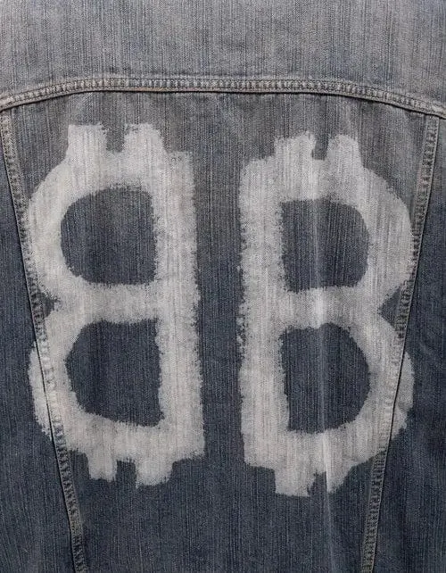 Balenciaga Blue Crypto Large Denim Jacket