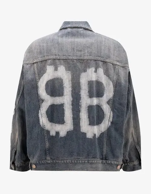 Balenciaga Blue Crypto Large Denim Jacket