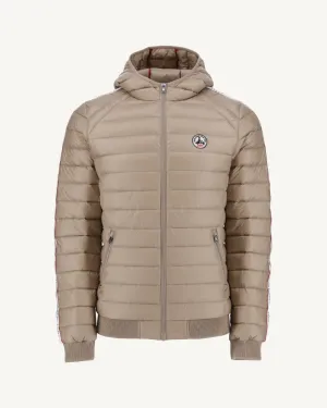 Beige Hooded down jacket Colin