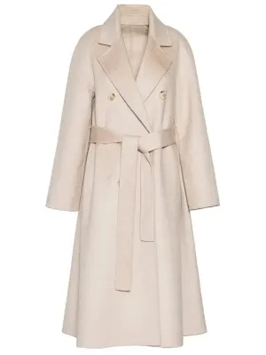 Belted Double-Breasted Wool Cashmere Coat