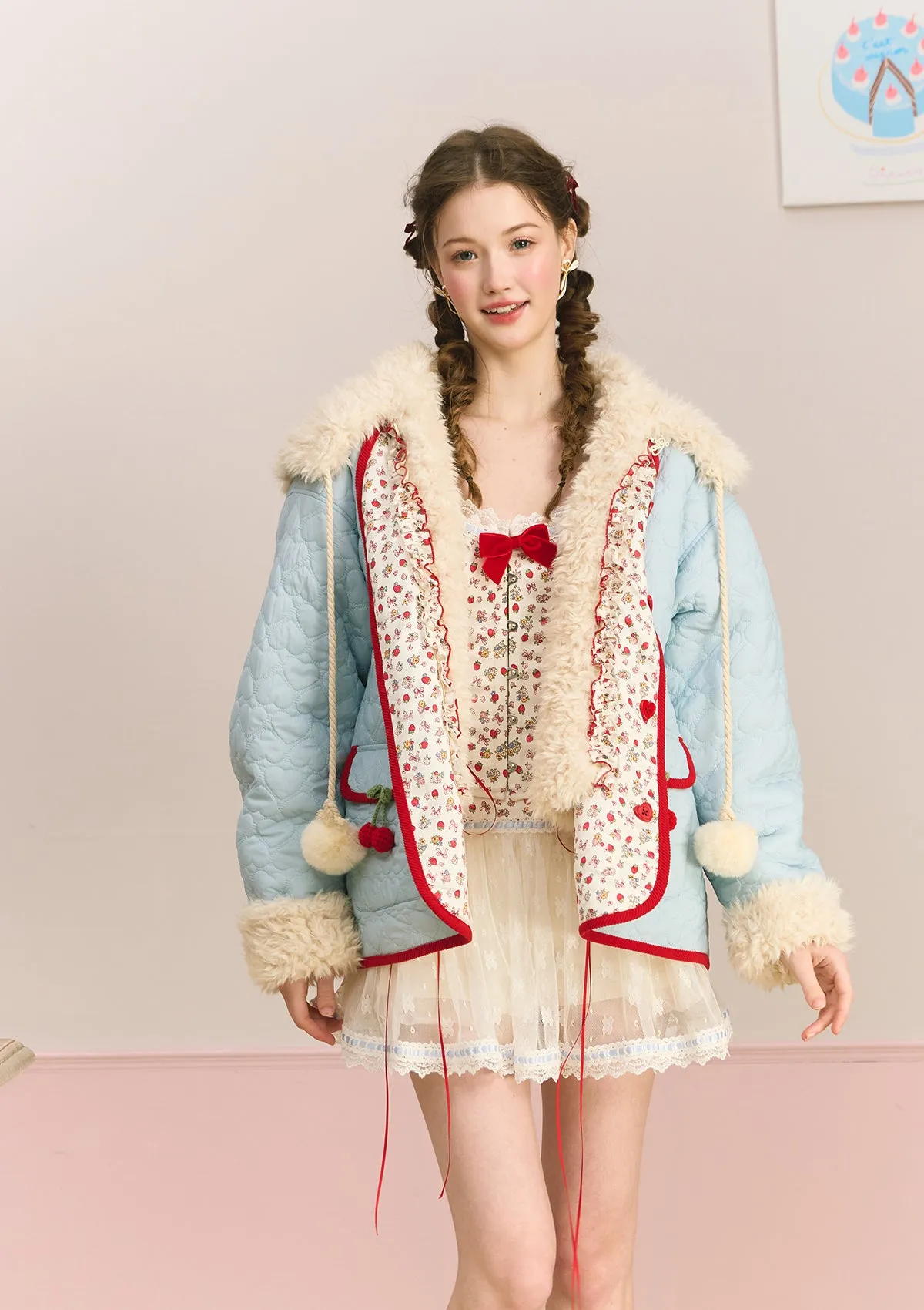 Berry Katie Rabbit Cotton Coat