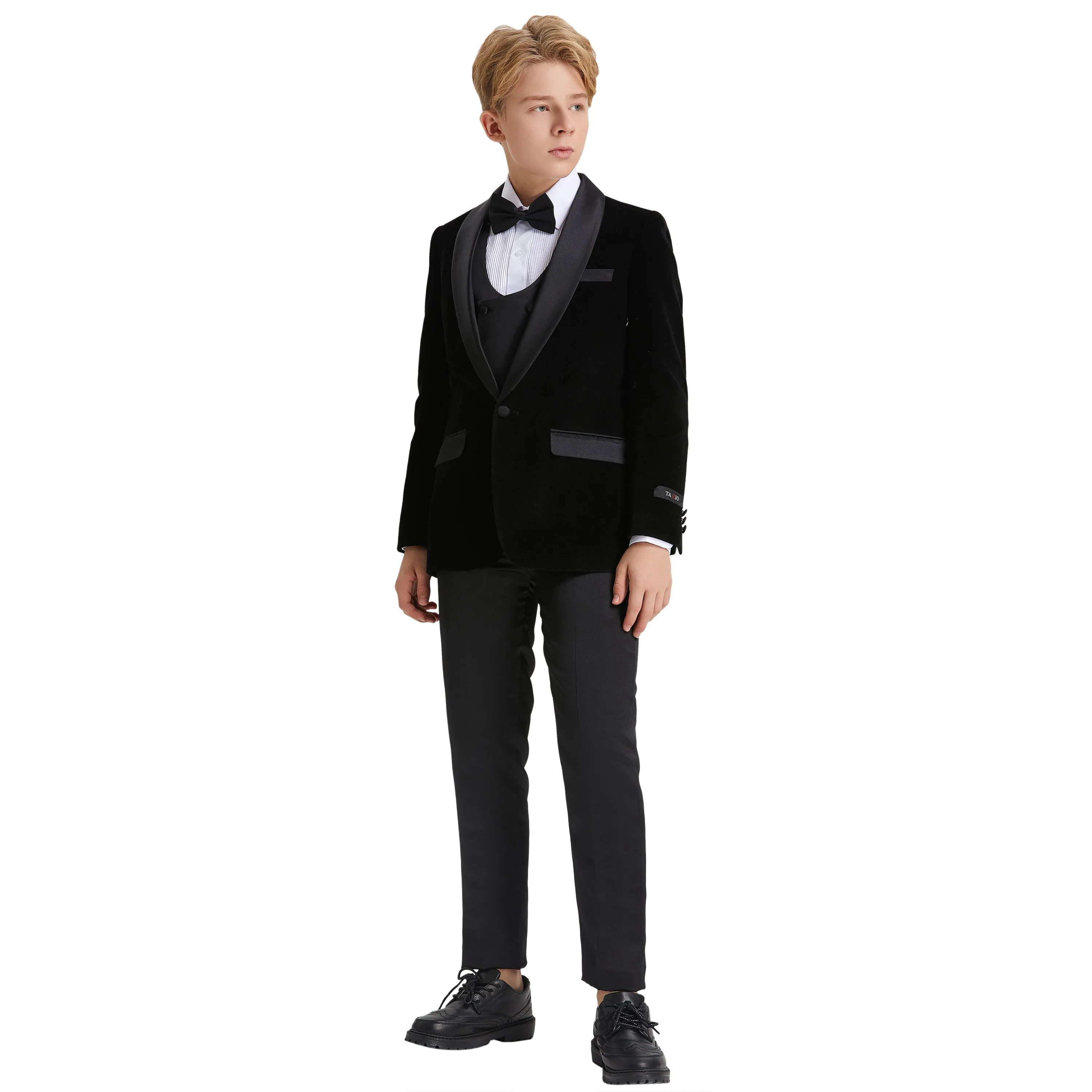 Big Boys 8-20 Christmas Deluxe Velvet 5-Piece Suit Set with Dress Shirt and Bowtie