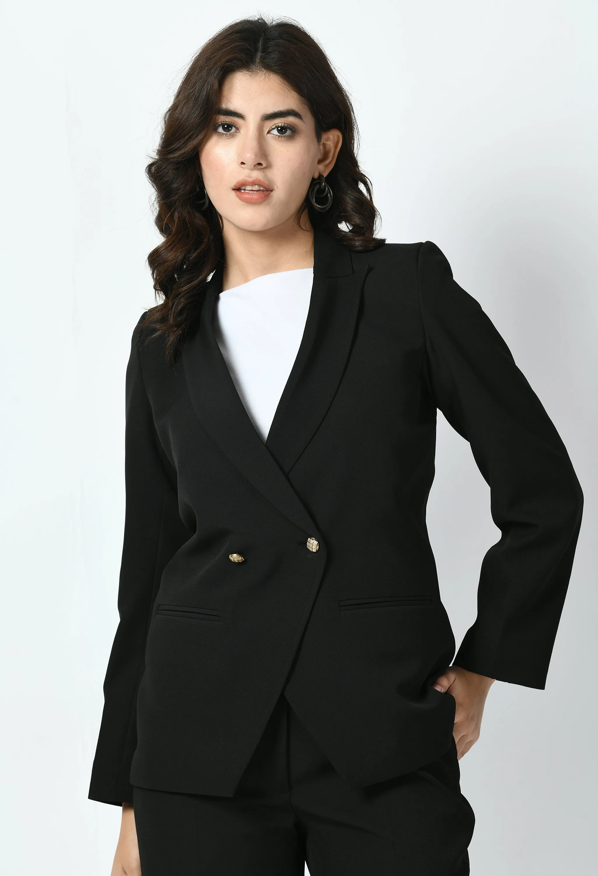 Black Vitality Formal Blazer With Bootcut Trouser