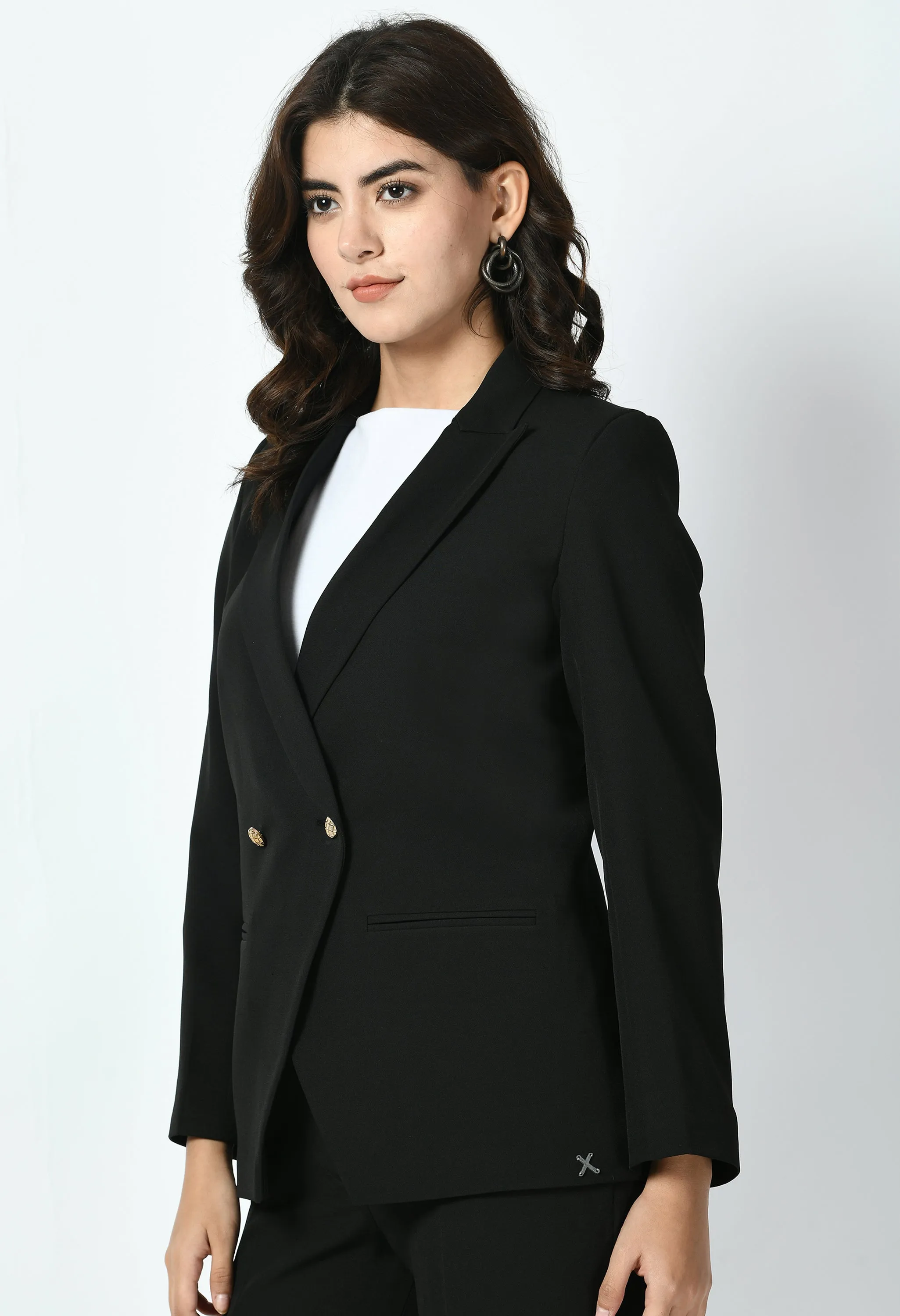 Black Vitality Formal Blazer With Bootcut Trouser