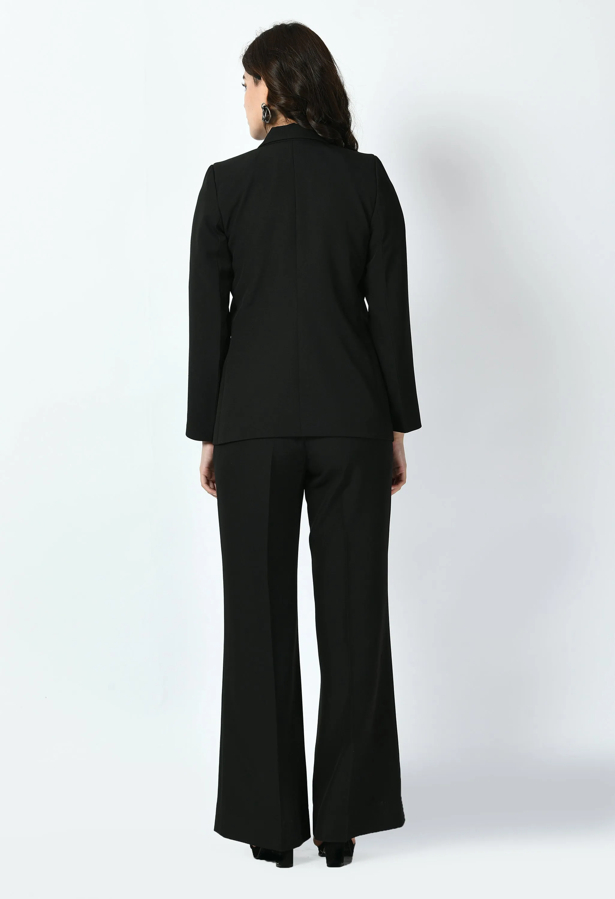 Black Vitality Formal Blazer With Bootcut Trouser