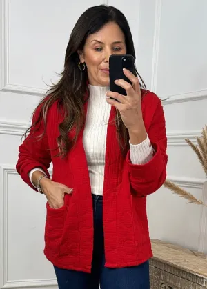 Bruna Red Quilted Jacket