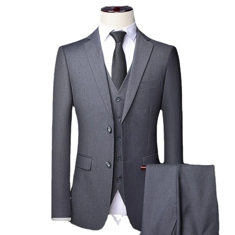 Casual Men's Suit Set Slim Fit Formal Groom Wedding Dress, lioness-love