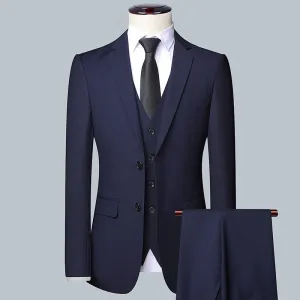 Casual Men's Suit Set Slim Fit Formal Groom Wedding Dress, lioness-love