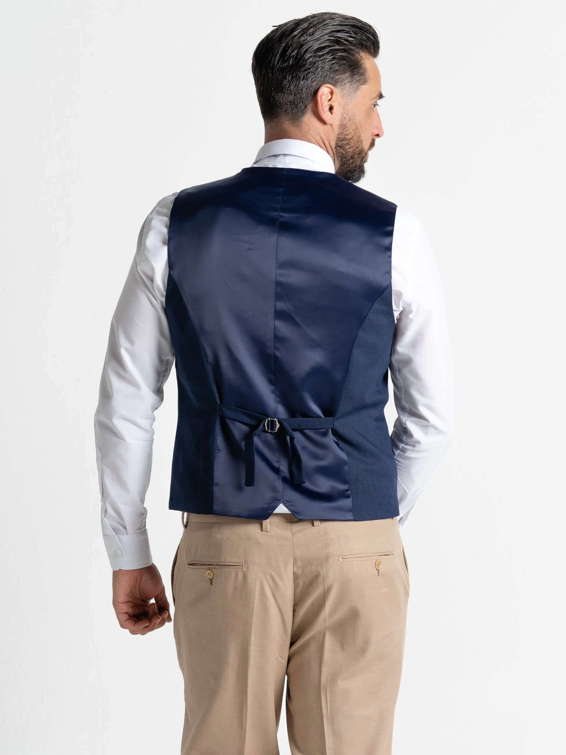 CHARLIE CREAM BLAZER WITH NAVY WAISTCOAT