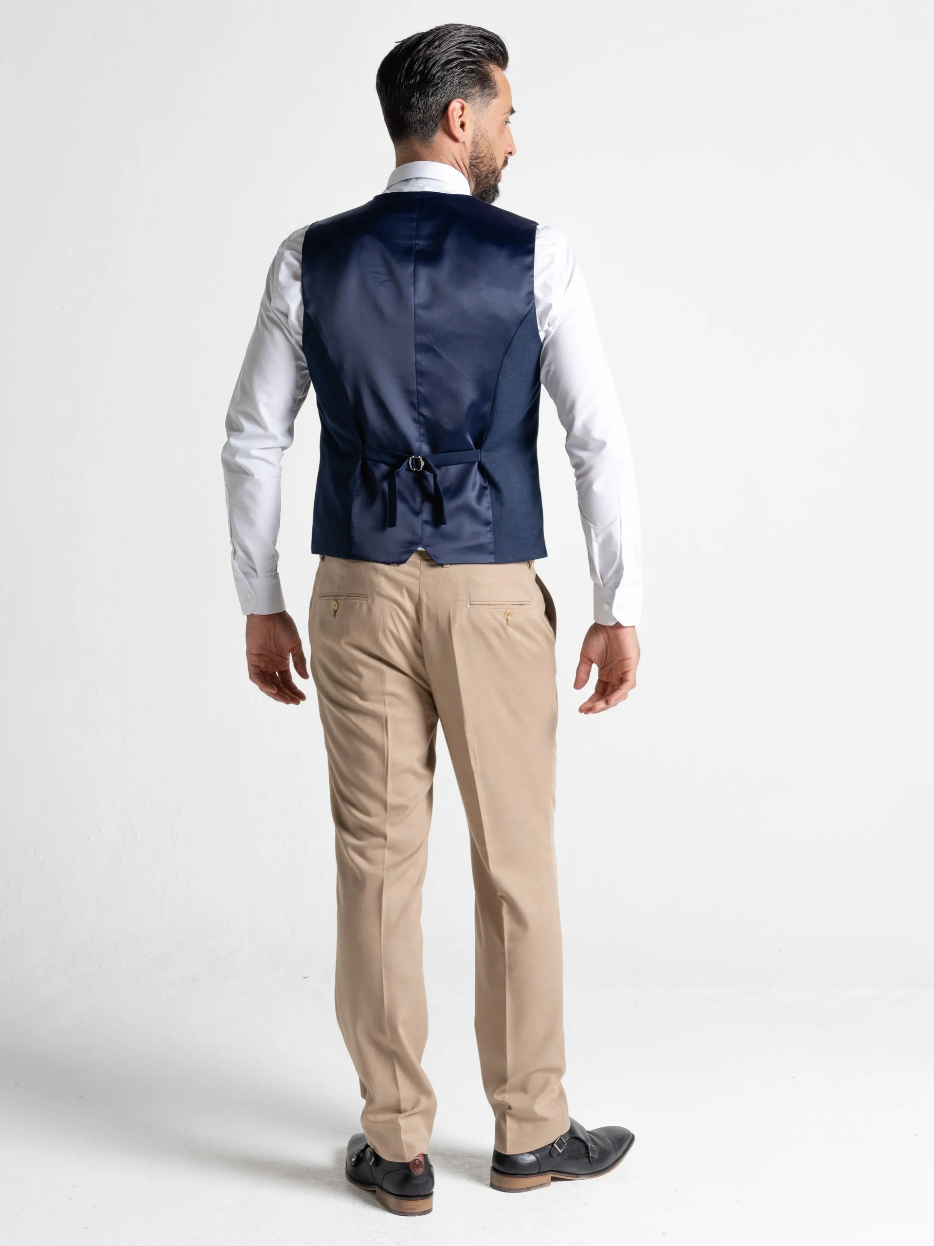 CHARLIE CREAM BLAZER WITH NAVY WAISTCOAT