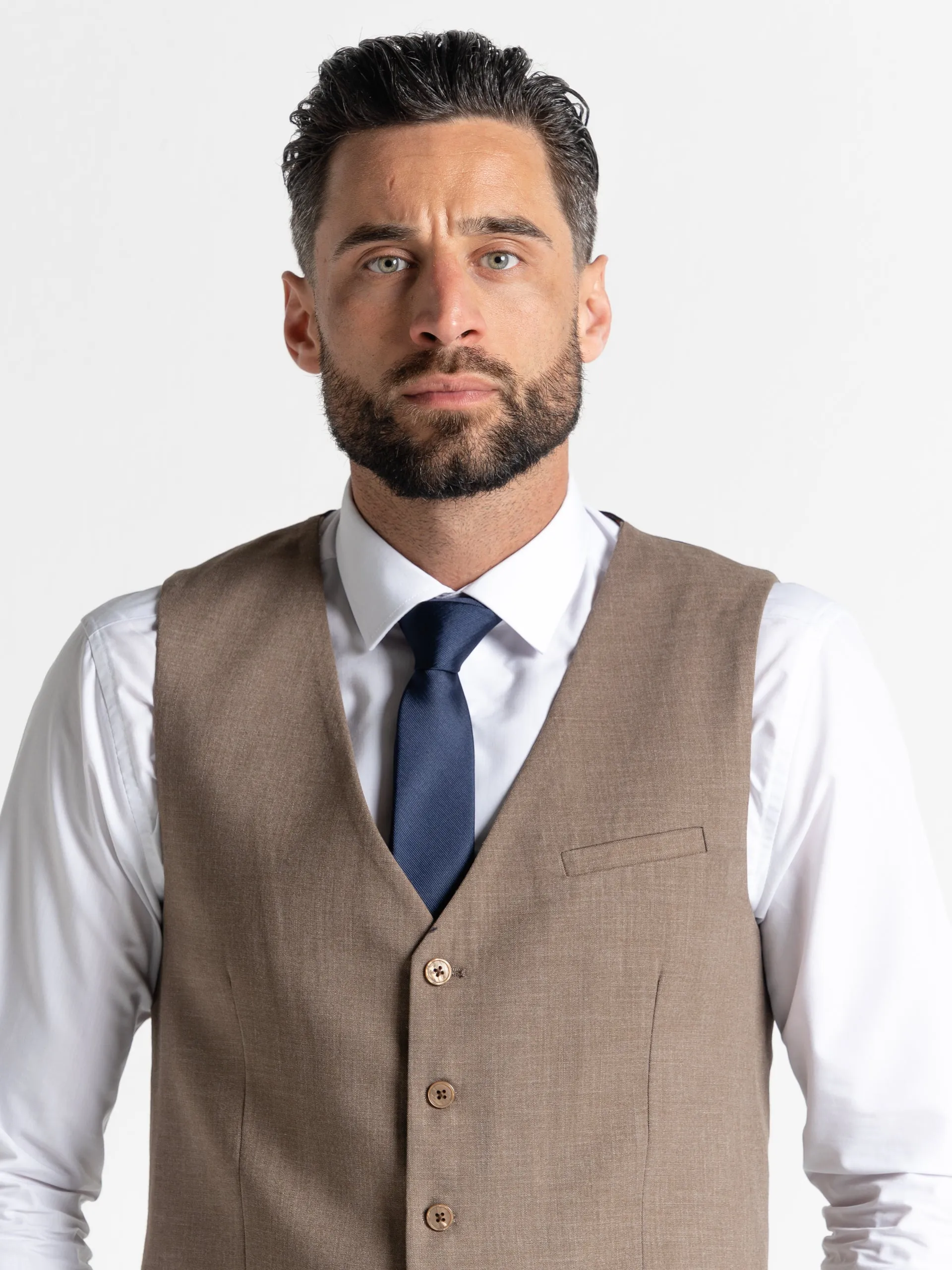 CHARLIE LIGHT BROWN BLAZER WITH COFFEE WAISTCOAT