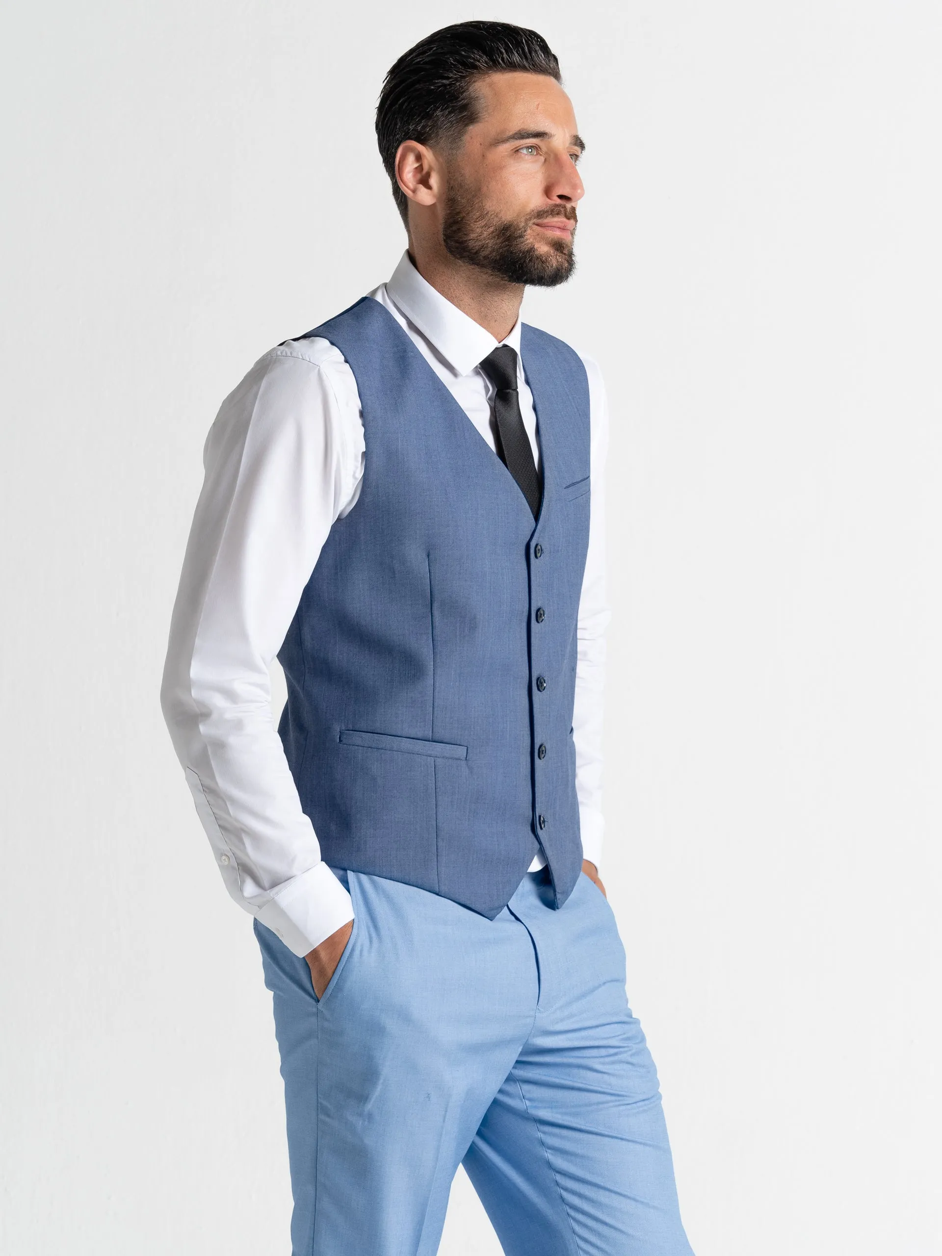 CHARLIE SKY BLUE BLAZER WITH BLUE WAISTCOAT