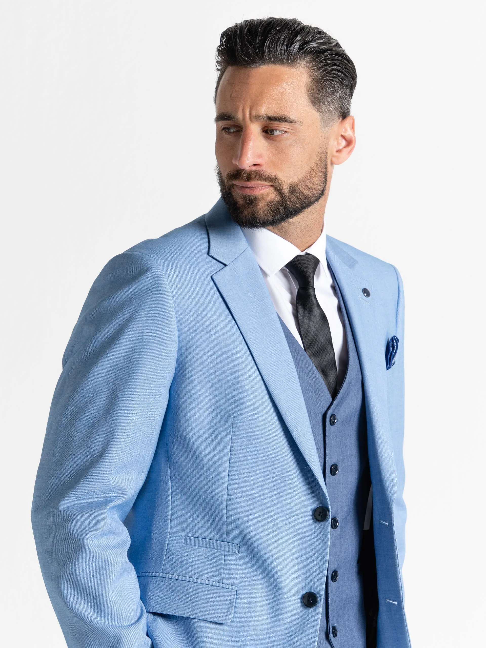 CHARLIE SKY BLUE BLAZER WITH BLUE WAISTCOAT