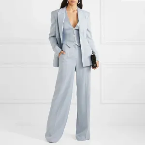 Chic 3-Piece Women's Suit Set with Peak Lapel