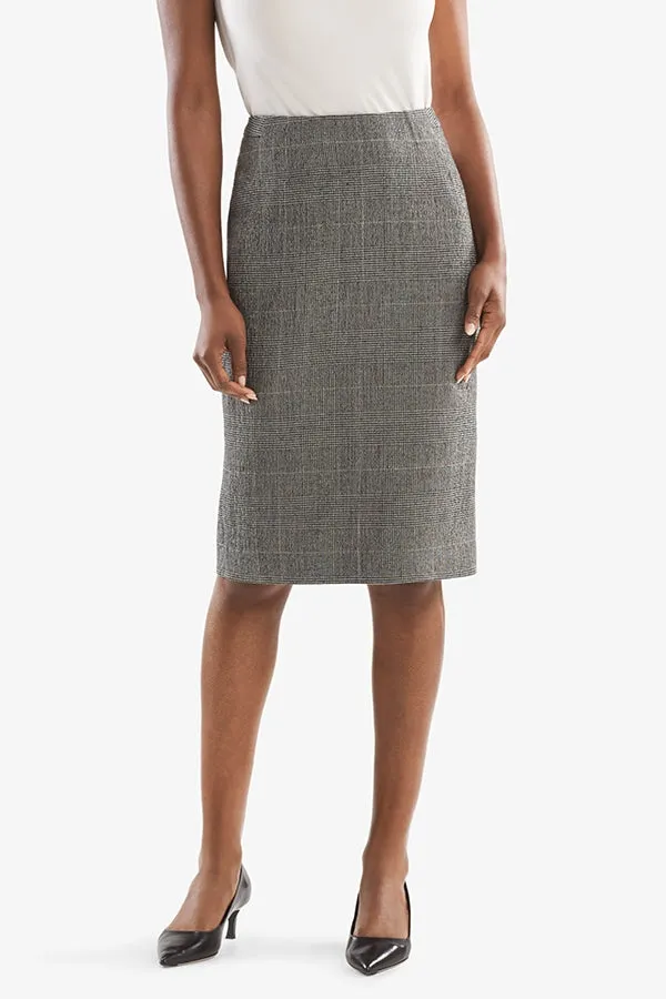 Cobble Hill Skirt - Stretch Check :: Cream / Black