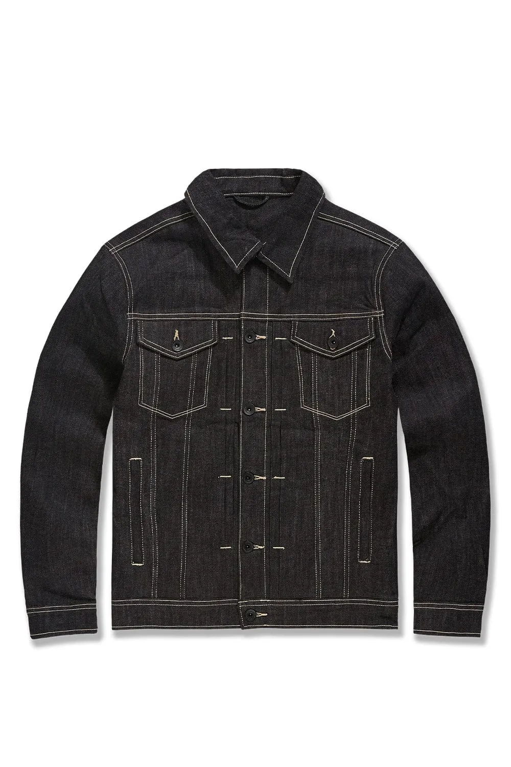 Crenshaw Denim Trucker Jacket (Raw Black)