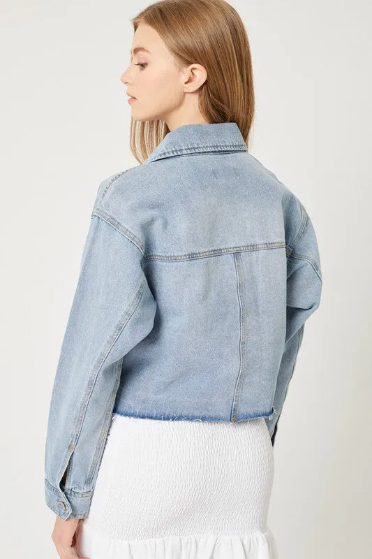 CROPPED JEAN JACKET LIGHT BLUE