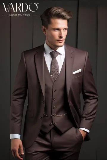 Dark Brown Three Piece Suit