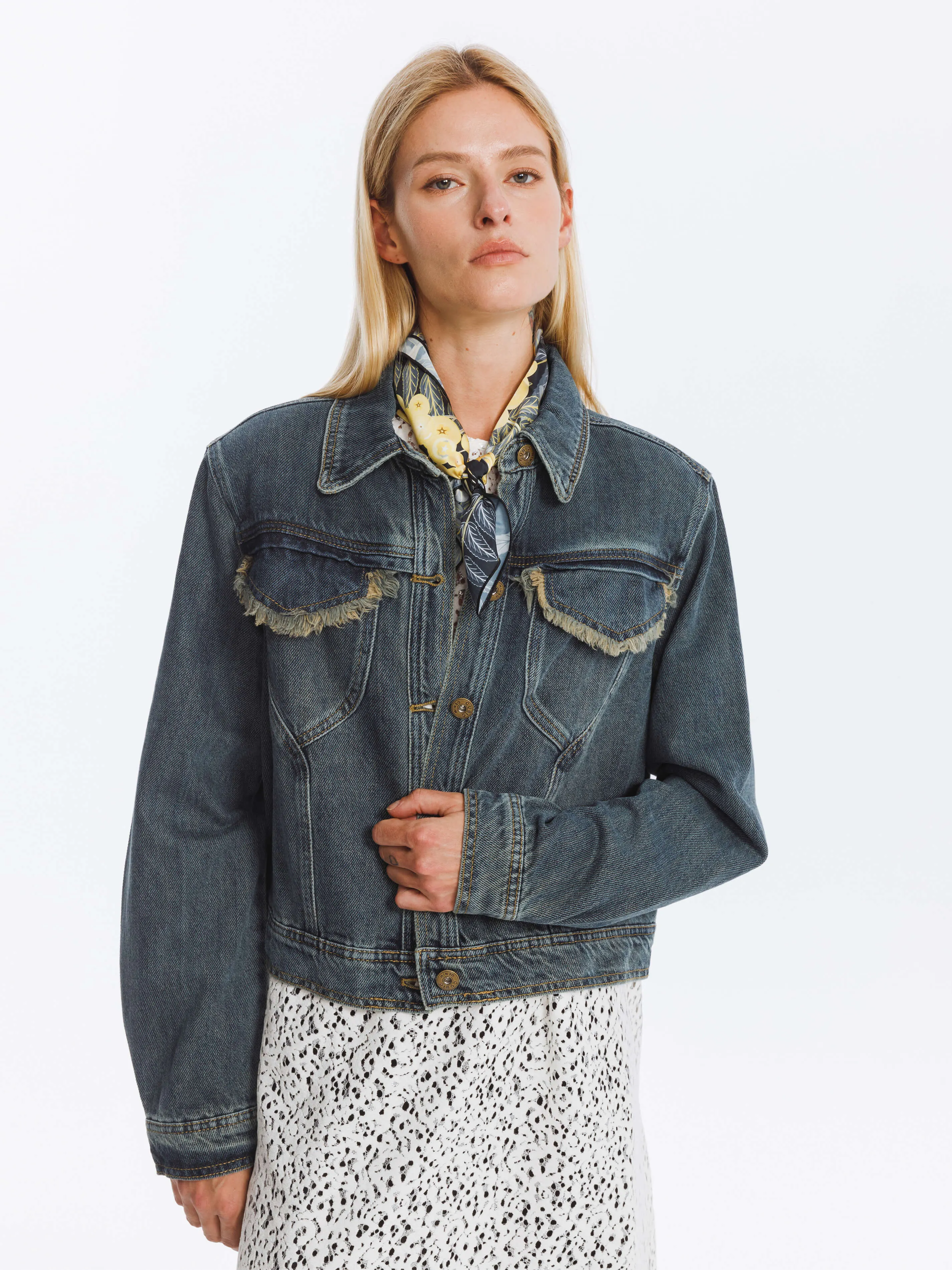 Dark Short Denim Jacket