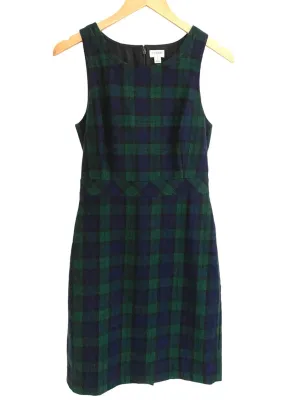 Dark Winter Plaid Sleeveless Wool Dress