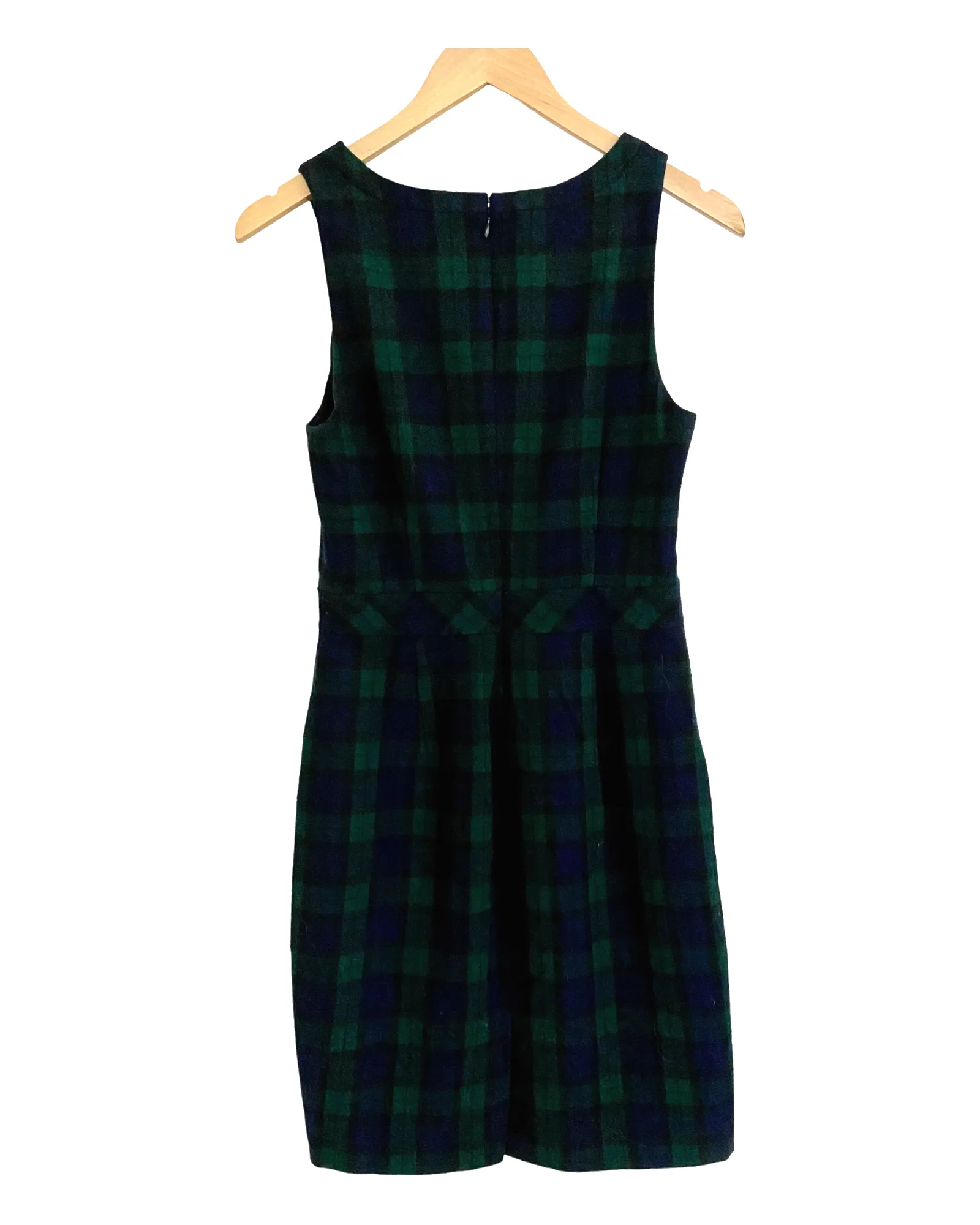 Dark Winter Plaid Sleeveless Wool Dress