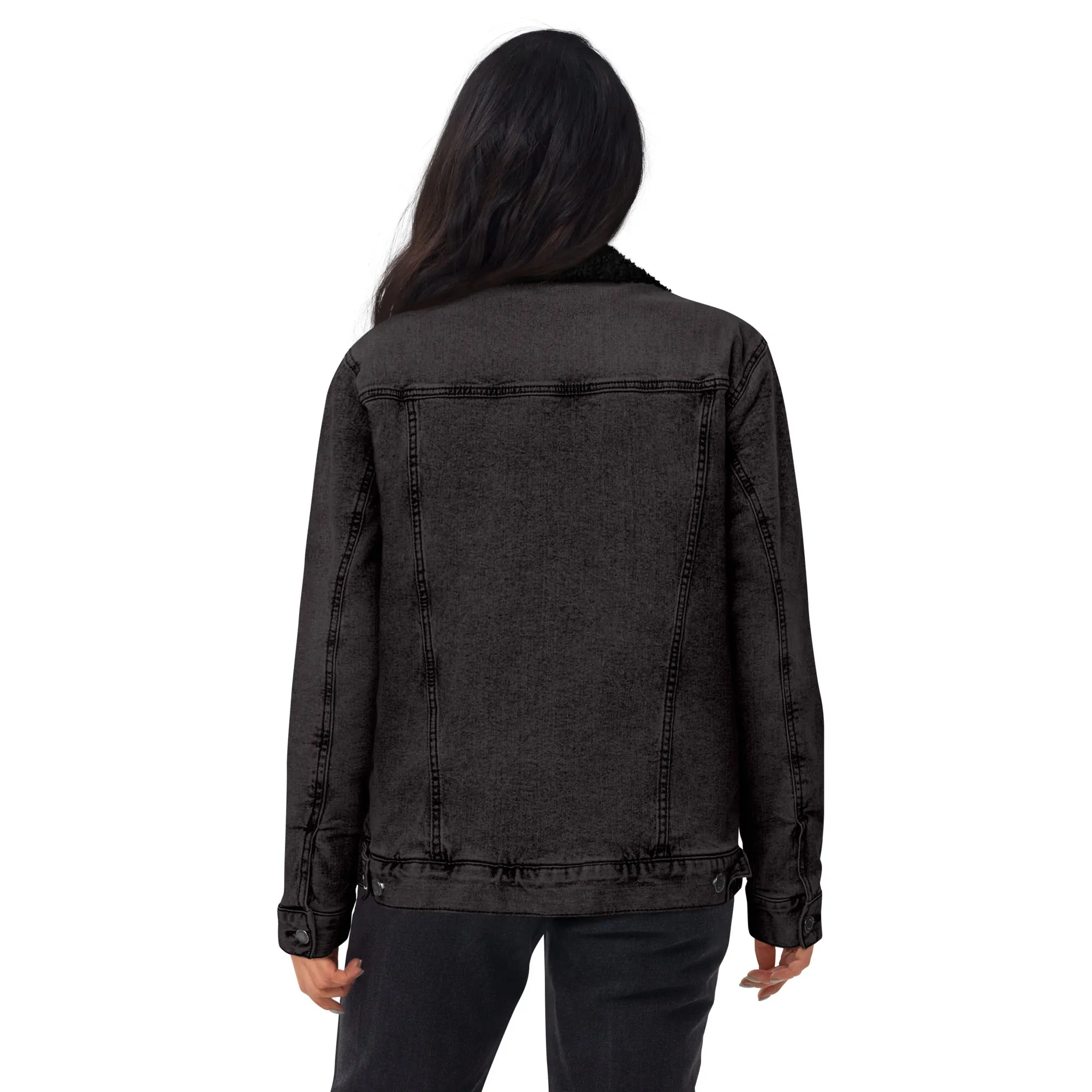 Denim Jacket Black Women (Glamourange Sherpa Denim Jackets Womens)