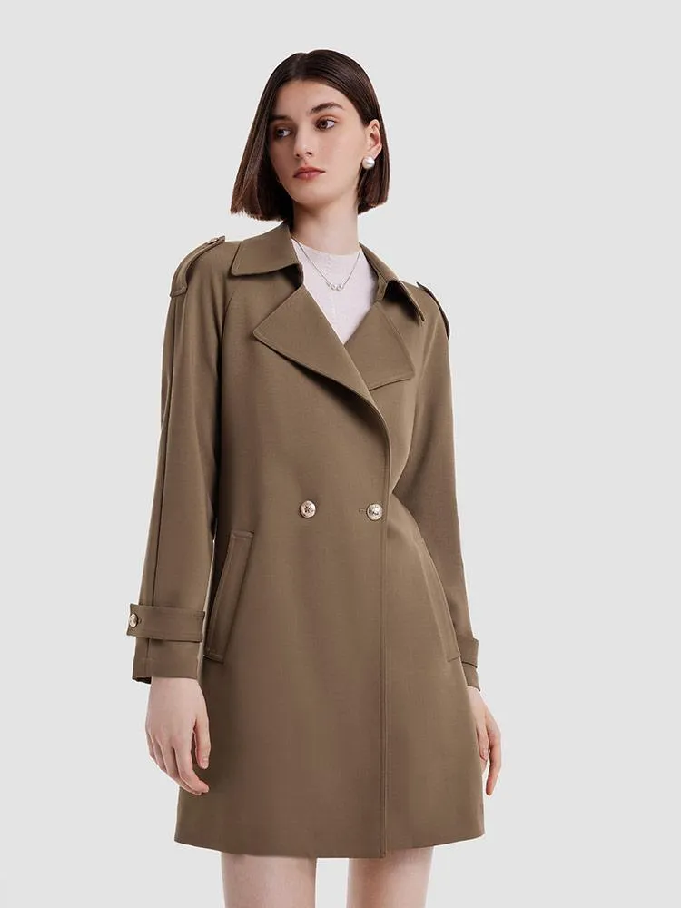 Double Layer Worsted Woolen Trench Coat