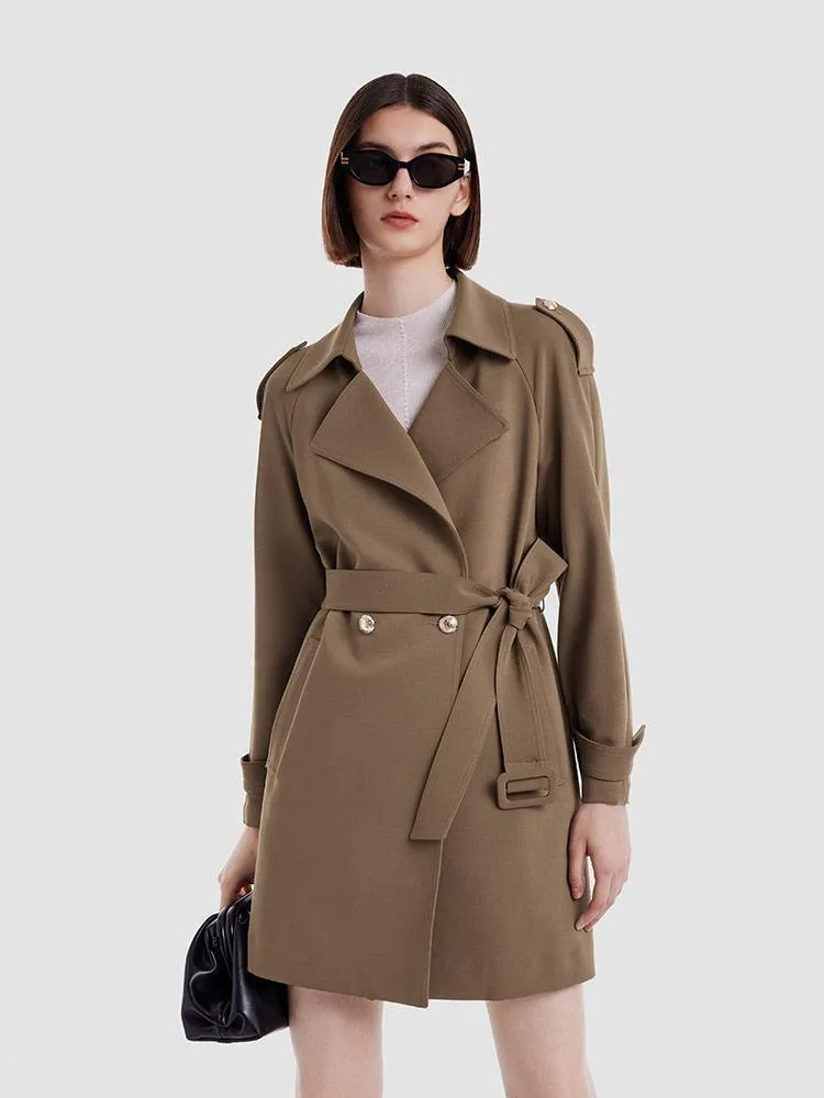 Double Layer Worsted Woolen Trench Coat