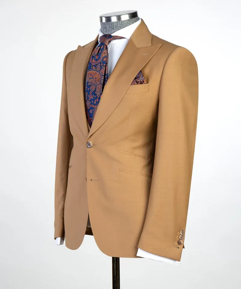 Elroy New Brown Peaked Lapel Fashion Business Men’s Suit