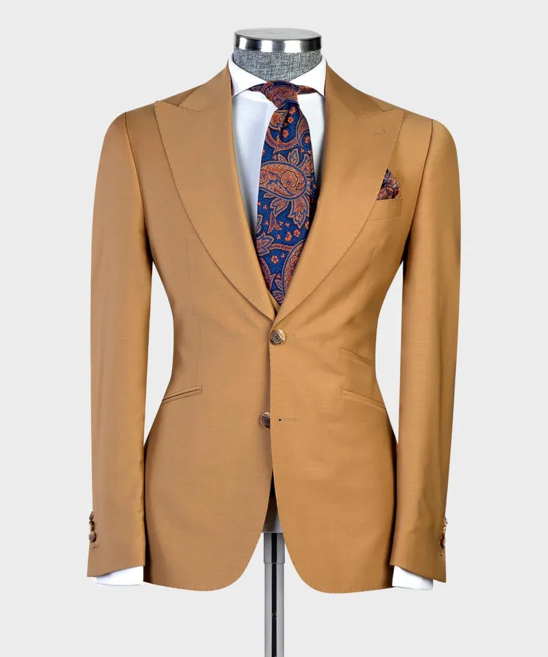 Elroy New Brown Peaked Lapel Fashion Business Men’s Suit