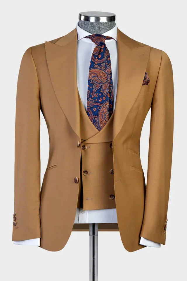 Elroy New Brown Peaked Lapel Fashion Business Men’s Suit