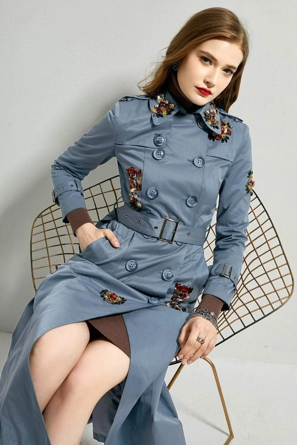 England Style Autumn Spring Trench Coat