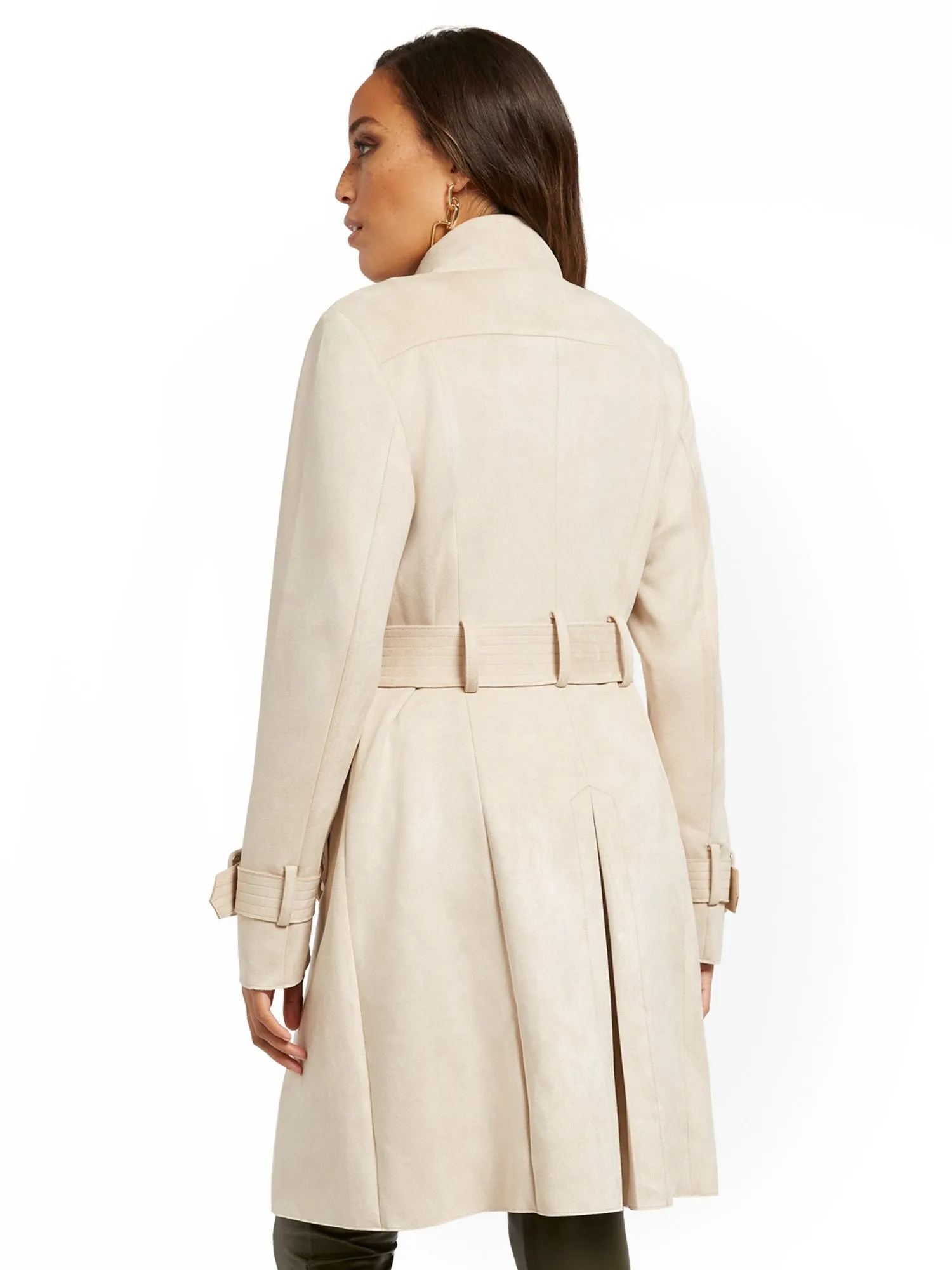 Faux-Suede Trenchcoat