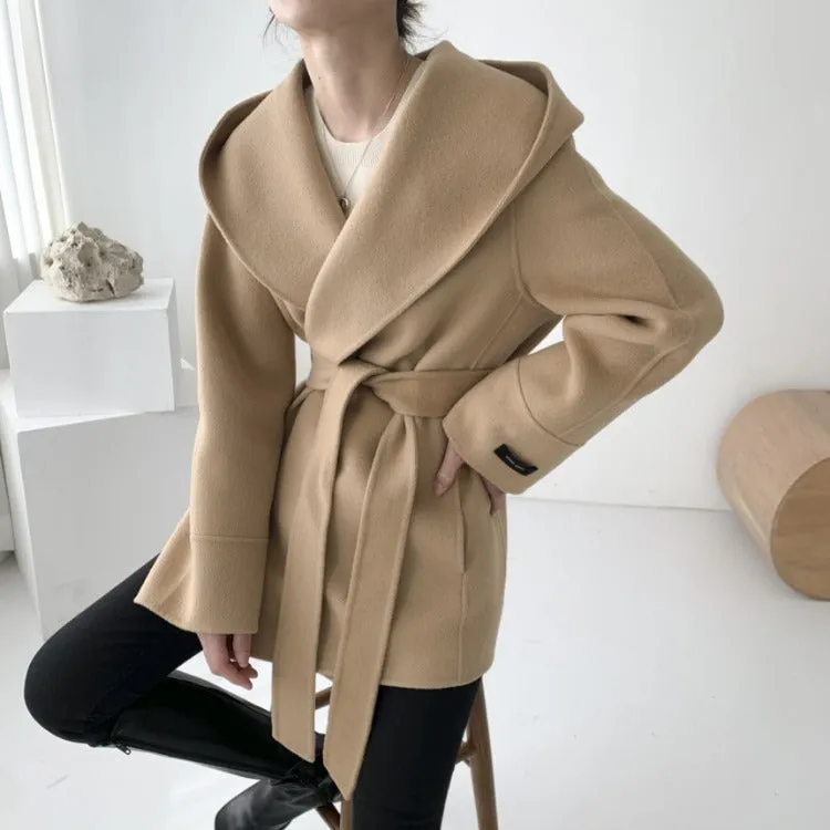 Felicia™ | Cardigan Hooded Mid-Length Woolen Coat