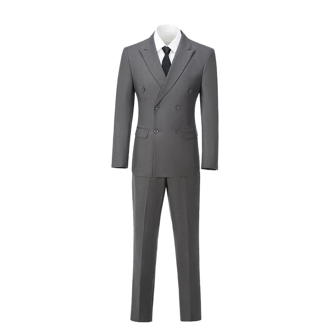 Formal 2 Pieces Mens Suit Flat Peak Lapel Tuxedos For Wedding (Blazer Pants)