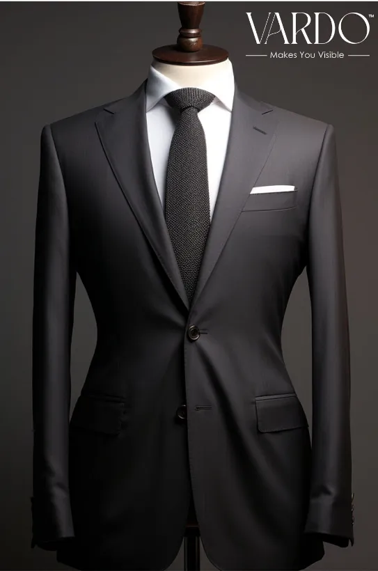 Formal Wedding & Business Dark Grey Two Piece Suit for Men - Tailored Suit - The Rising Sun store, Vardo