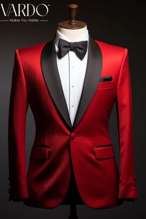 Formal Wedding Men's Red two Piece Suit