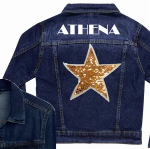 Gold Sequin Star Denim Jacket