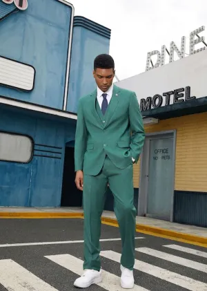 Green Sharkskin Three Piece Suit