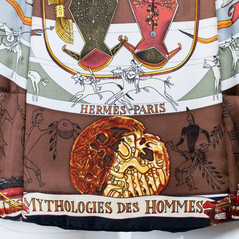 Hermes Kermit Oliver Les Mythologies des Hommes Rouges Scarf Print Reversible Coat