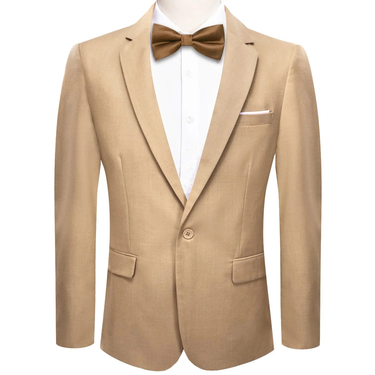 Hi-Tie Blazer BrulyWood Brown Men's Wedding Business Solid Top Men Suit