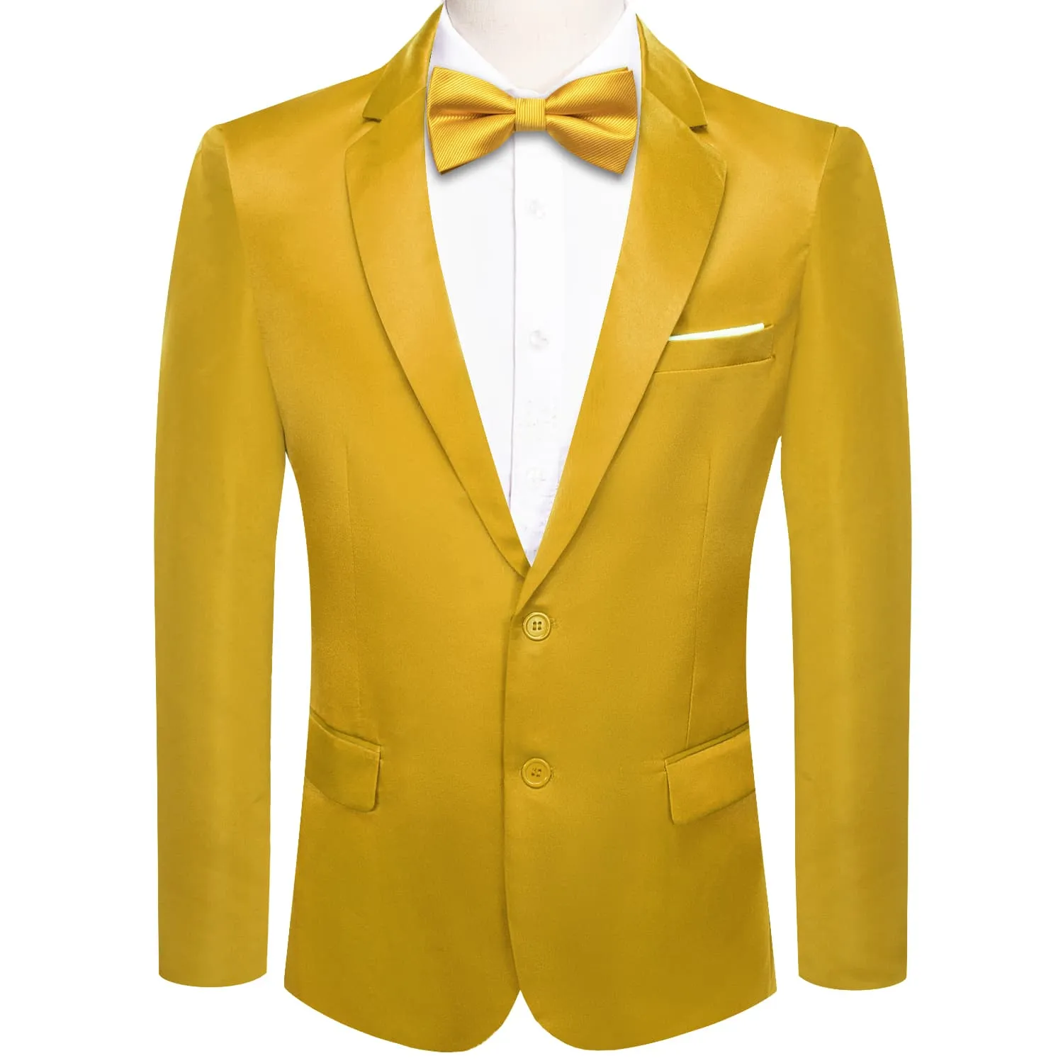 Hi-Tie Blazer Medallion Yellow Party Solid Top Men Suit